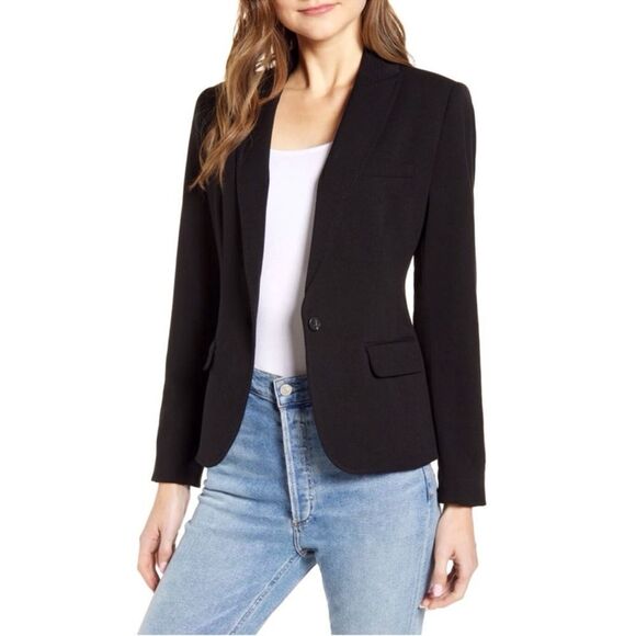 Vince Camuto Nina Classic Notched Collar Black Blazer New! - Picture 1 of 9